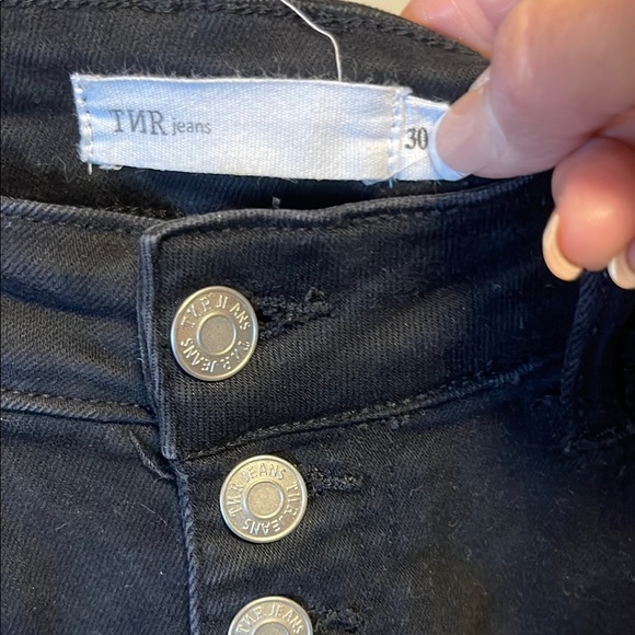 TNR Black Button-Fly Distressed Jeans - Picture 2 of 5